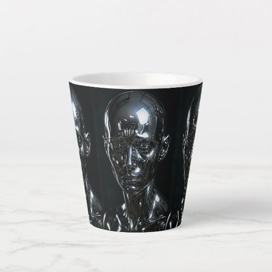 Drievoudige Identiteit Chrome Kunst Latte Mok (Voorkant)