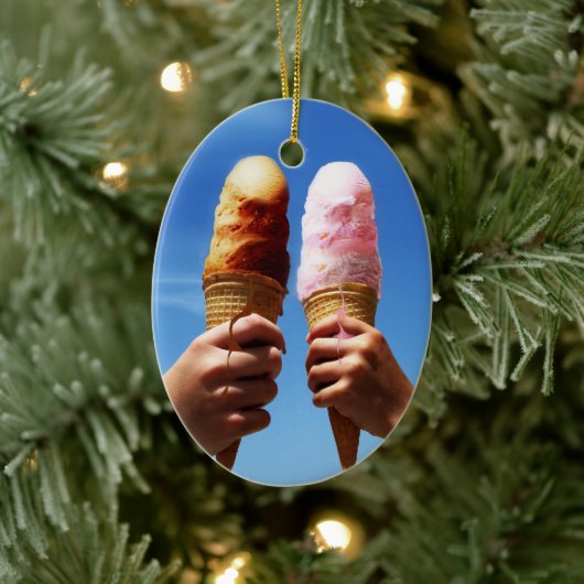 Drievoudige ijsjes keramisch ornament (Boom)