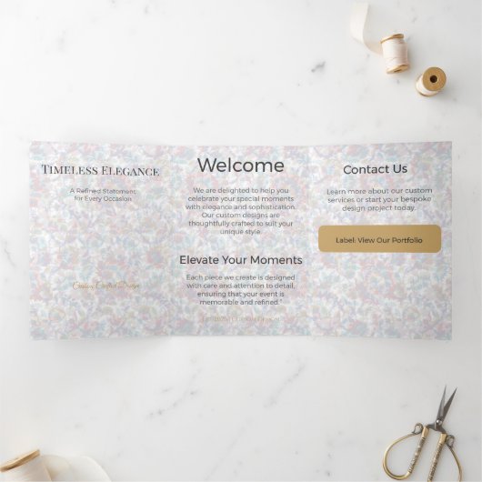 Drievoudige kaart Minimalistisch Elegant Neutraal (Binnen)