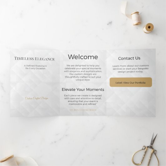 Drievoudige kaart Minimalistisch Elegant Neutraal (Binnen)