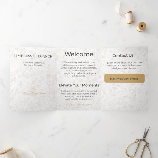 Drievoudige kaart Minimalistisch Elegant Neutraal (Binnen)