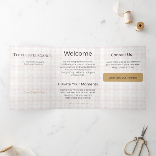 Drievoudige kaart Minimalistisch Elegant Neutraal (Binnen)