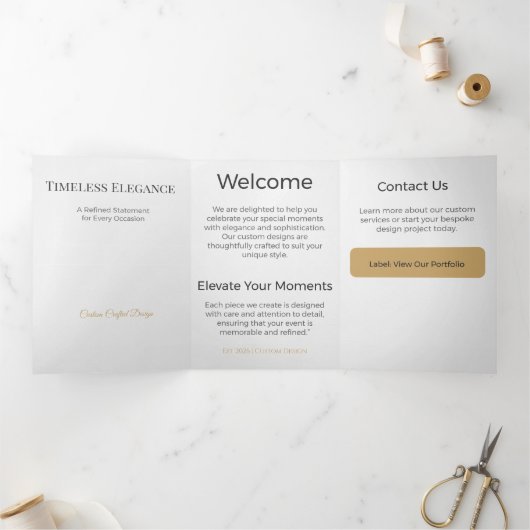 Drievoudige kaart Minimalistisch Elegant Neutraal (Binnen)