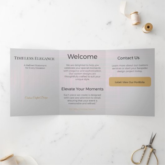 Drievoudige kaart Minimalistisch Elegant Neutraal (Binnen)
