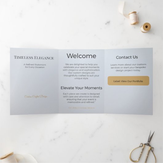 Drievoudige kaart Minimalistisch Elegant Neutraal (Binnen)
