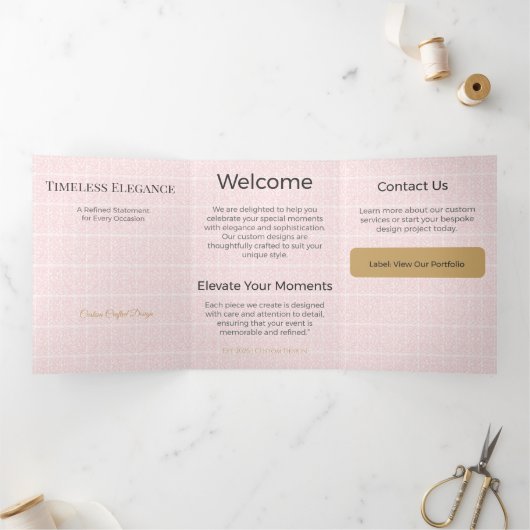 Drievoudige kaart Minimalistisch Elegant Neutraal (Binnen)