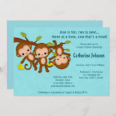 DRIEVOUDIGE KANTOONSTERS Babyschoenen BLAUW MM2 Kaart (Voorkant / Achterkant)