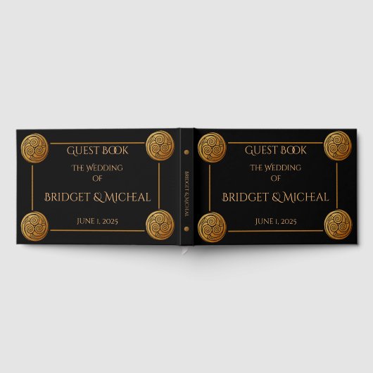 Drievoudige Keltische knoop wervelen bruiloft Gastenboek (Volledig)