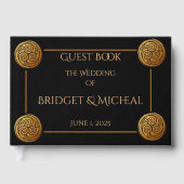 Drievoudige Keltische knoop wervelen bruiloft Gastenboek (Voorkant)