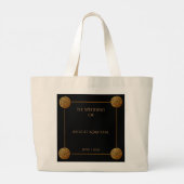 Drievoudige Keltische knoop wervelen bruiloft Grote Tote Bag (Achterkant)