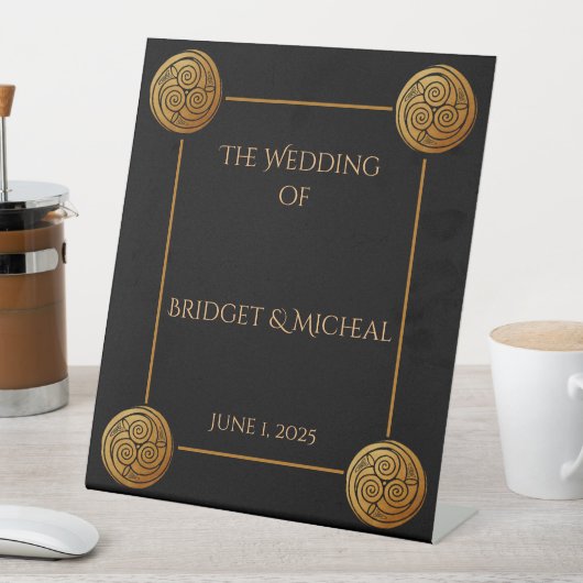 Drievoudige Keltische knoop wervelen bruiloft Reclamebord Met Voetstuk (Insitu)