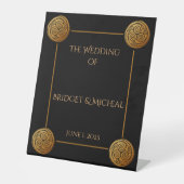 Drievoudige Keltische knoop wervelen bruiloft Reclamebord Met Voetstuk (Voorkant)