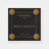 Drievoudige Keltische knoop wervelen bruiloft Servet (Voorkant)