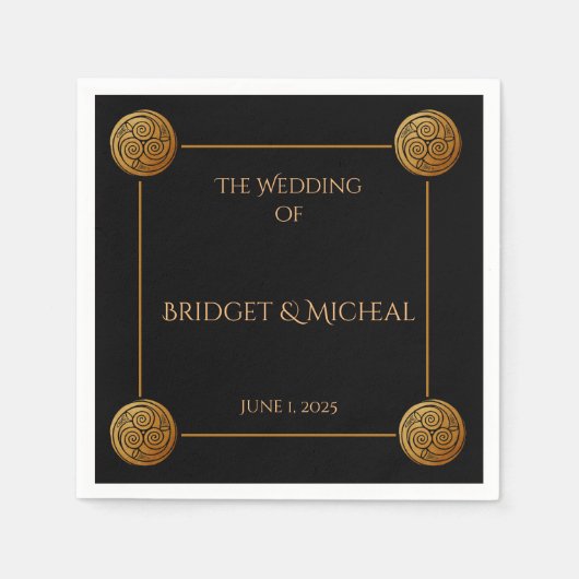 Drievoudige Keltische knoop wervelen bruiloft Servet (Voorkant)