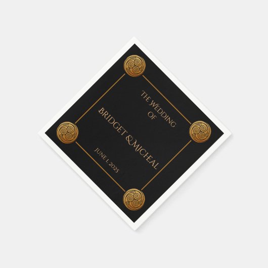 Drievoudige Keltische knoop wervelen bruiloft Servet (Hoek)