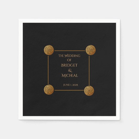 Drievoudige Keltische knoop wervelen bruiloft Servet (Voorkant)