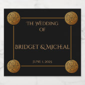 Drievoudige Keltische knoop wervelen bruiloft Sparkling Wijnetiket (Enkel label)