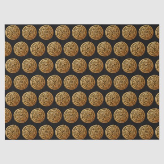 Drievoudige Keltische Knoopwervel Mandala Tissuepapier (Voorkant)