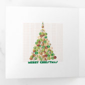 Drievoudige kerstboomkaart drieluik wenskaart (Binnenzijde eerst)
