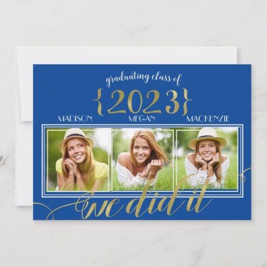 Drievoudige KLANT KLOR Gold Lijst Afstuderen fotok Aankondiging (Voorkant)