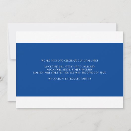 Drievoudige KLANT KLOR Gold Lijst Afstuderen fotok Aankondiging (Achterkant)