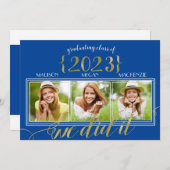 Drievoudige KLANT KLOR Gold Lijst Afstuderen fotok Aankondiging (Voorkant / Achterkant)