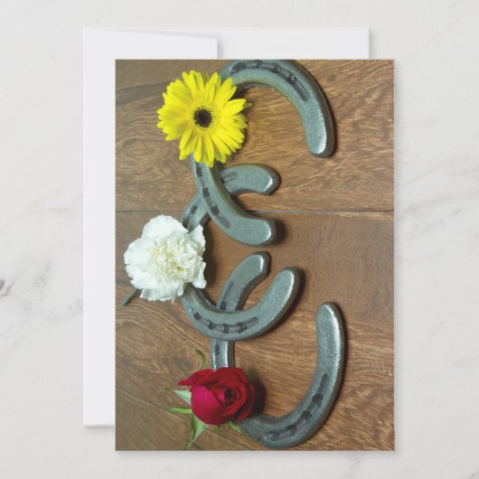 Drievoudige kroonbloemen en hoefijzer Partij Kaart (Voorkant)