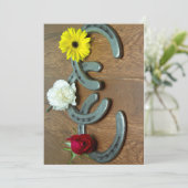 Drievoudige kroonbloemen en hoefijzer Partij Kaart (Staand voorkant)