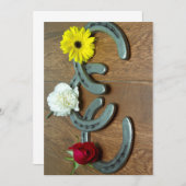 Drievoudige kroonbloemen en hoefijzer Partij Kaart (Voorkant / Achterkant)