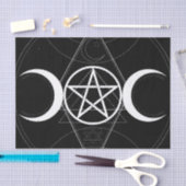 Drievoudige Maan Geometrie Pentagram Wicca Verjaar Tissuepapier (Craft)