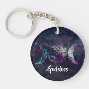 Drievoudige Maan Godin Luna Universum Aangepast Sleutelhanger