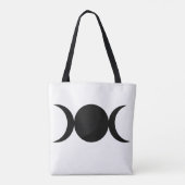 Drievoudige Maan Godin Zwart & Wit Tote Bag (Achterkant)
