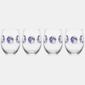 Drievoudige Maan Paarse en Goud Wijnglas Zonder Voet (Voorkant)