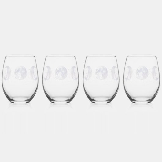 Drievoudige Maan Paarse en Goud Wijnglas Zonder Voet (Achterkant)