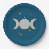 Drievoudige Maan Papieren Borden Bordje (Voorkant)