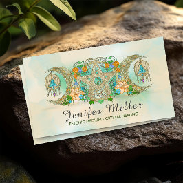 Drievoudige maan Pentagram Illustratie Visitekaartje