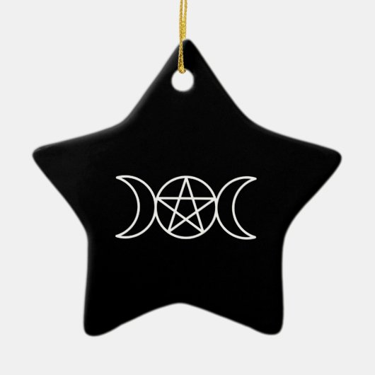 Drievoudige maan pentakel godin keramisch ornament (Voorkant)