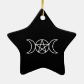 Drievoudige maan pentakel godin keramisch ornament (Achterkant)