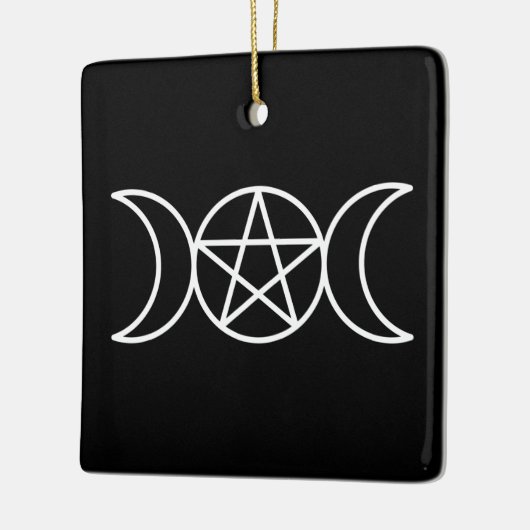 Drievoudige maan pentakel godin keramisch ornament (Links)