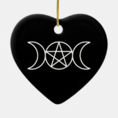 Drievoudige maan pentakel godin keramisch ornament (Achterkant)