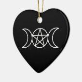 Drievoudige maan pentakel godin keramisch ornament (Links)