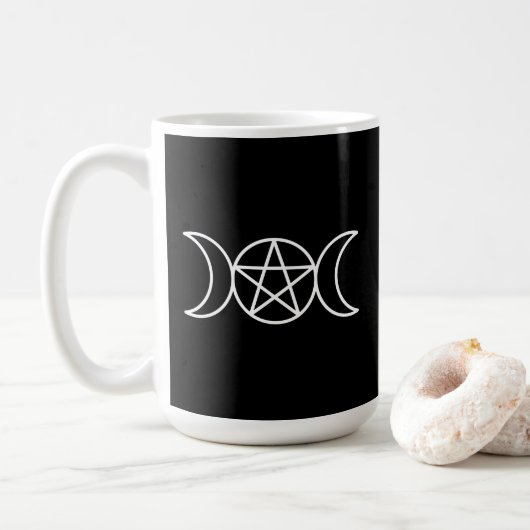 Drievoudige maan pentakel godin koffiemok (Met donut)