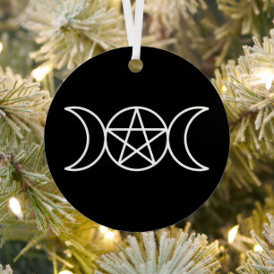 Drievoudige maan pentakel godin metalen ornament