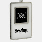 Drievoudige maan pentakel godin verzilverd omlijst ornament (Rechts)