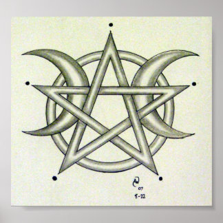 Drievoudige maan poster