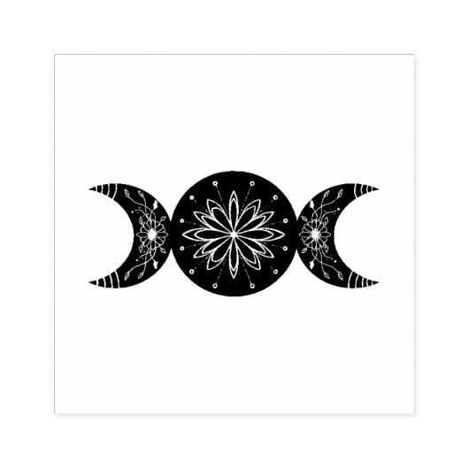 Drievoudige maan rubberen stempel (Afrduk)