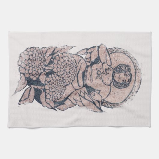 Drievoudige maan symbool Godin Mucha feministische Theedoek (Horizontaal)