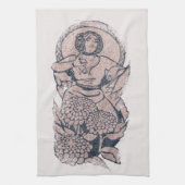 Drievoudige maan symbool Godin Mucha feministische Theedoek (Verticaal)