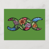 Drievoudige maan symbool tuin bloei briefkaart (Voorkant)