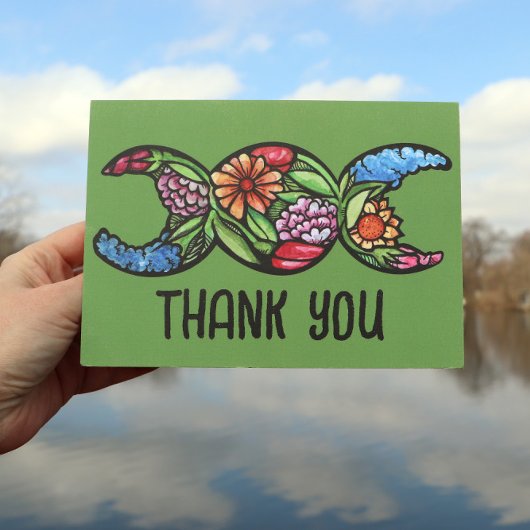 Drievoudige maan symbool tuin bloei kaart